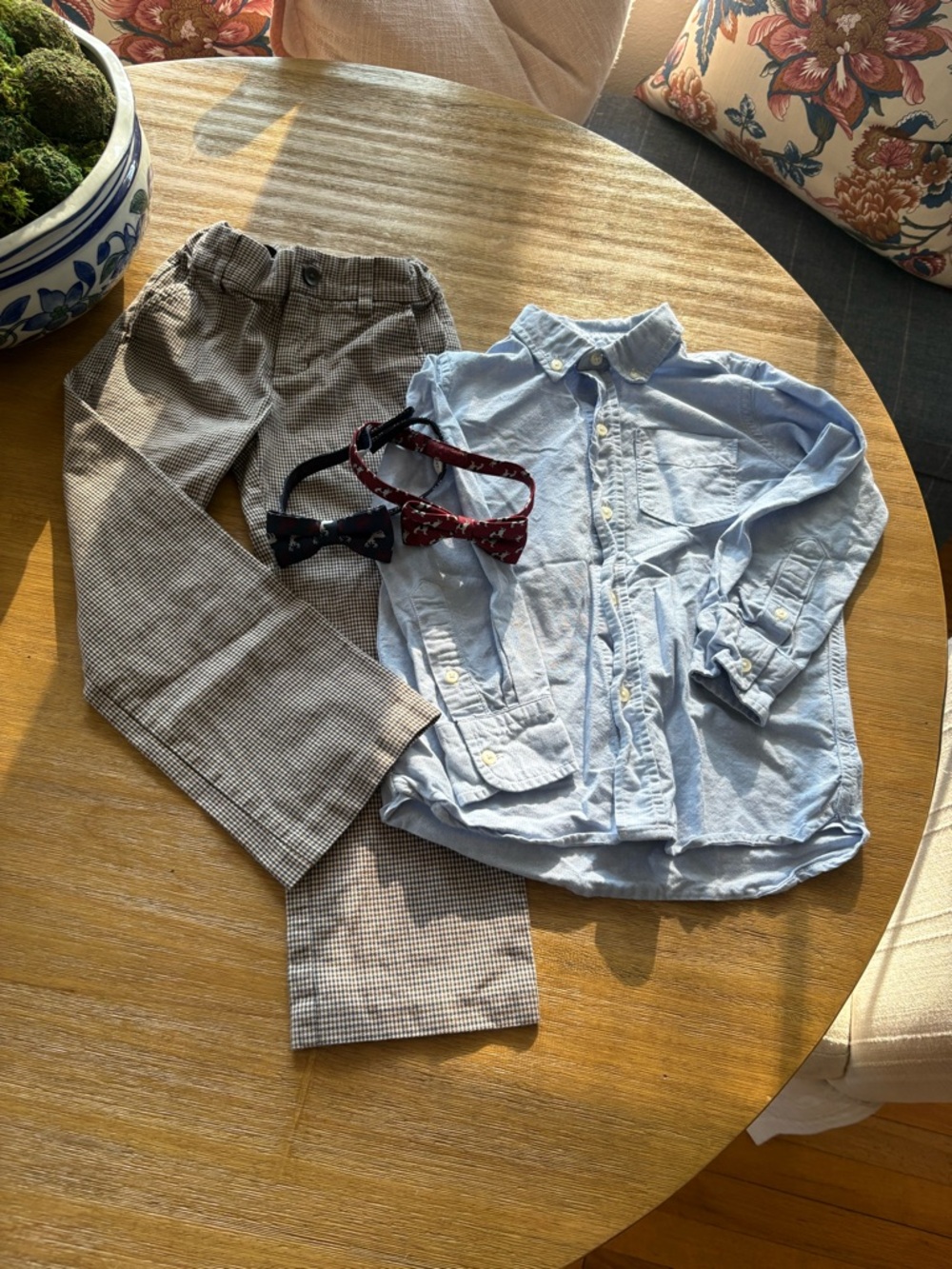 Janie & Jack Bow ties, Houndstooth Pant & Button-Down Shirt Bundle 5